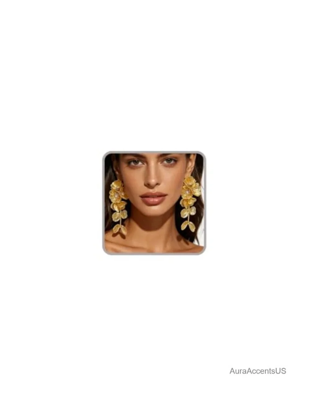 Large Gold Flower Statement Earrings Women Hollow Filigree Floral Dangle Long